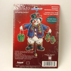 Never Been Used Vintage Counted Cross Stitch KIT Frosty Ornament Movable Parts